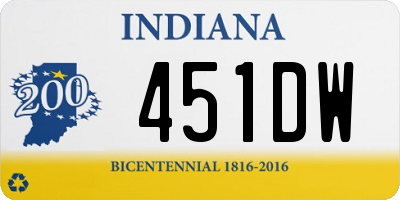 IN license plate 451DW