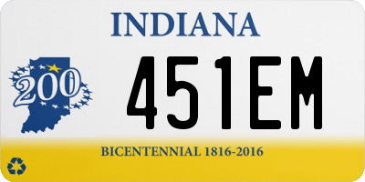 IN license plate 451EM