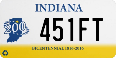 IN license plate 451FT