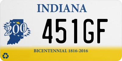 IN license plate 451GF