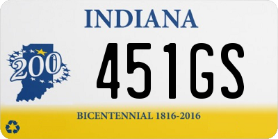 IN license plate 451GS