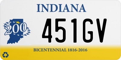 IN license plate 451GV