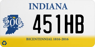 IN license plate 451HB