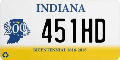 IN license plate 451HD