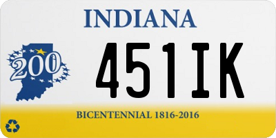 IN license plate 451IK