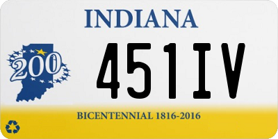 IN license plate 451IV