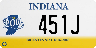 IN license plate 451J