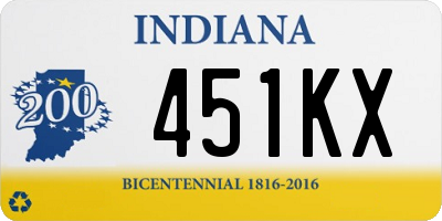 IN license plate 451KX