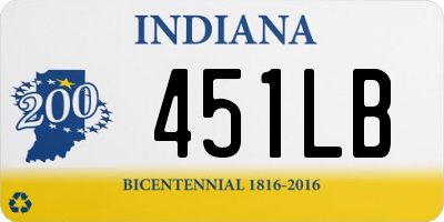 IN license plate 451LB