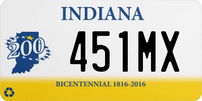 IN license plate 451MX