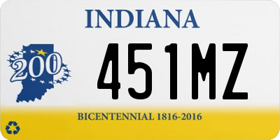 IN license plate 451MZ