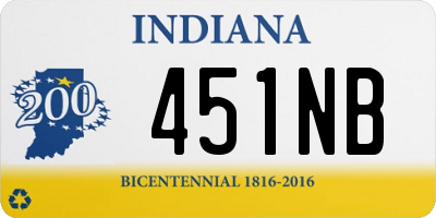 IN license plate 451NB