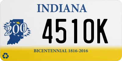 IN license plate 451OK