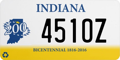 IN license plate 451OZ