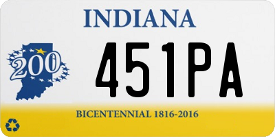 IN license plate 451PA