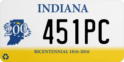 IN license plate 451PC