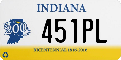 IN license plate 451PL