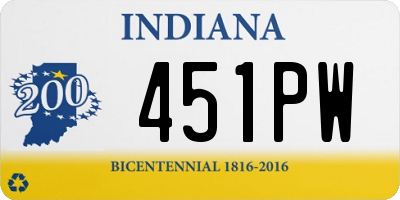 IN license plate 451PW