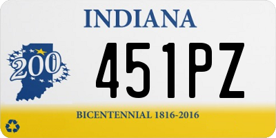 IN license plate 451PZ