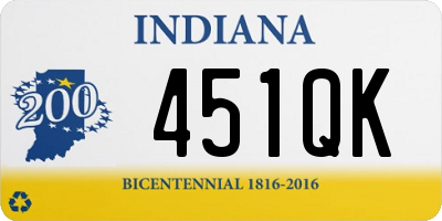 IN license plate 451QK