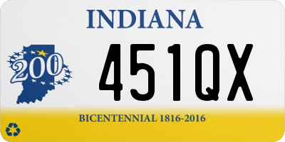 IN license plate 451QX