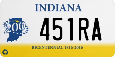 IN license plate 451RA