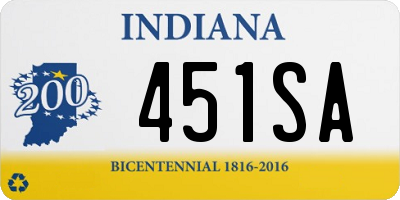 IN license plate 451SA