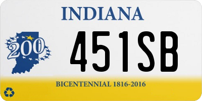 IN license plate 451SB