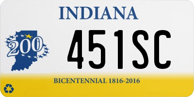 IN license plate 451SC