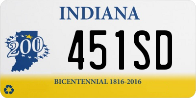 IN license plate 451SD