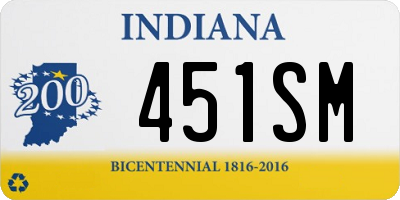 IN license plate 451SM