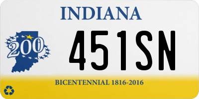 IN license plate 451SN