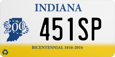 IN license plate 451SP