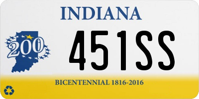 IN license plate 451SS