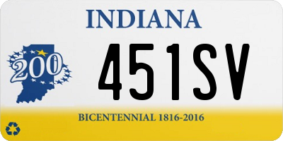 IN license plate 451SV