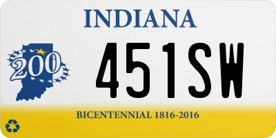 IN license plate 451SW