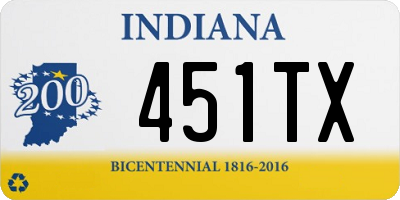IN license plate 451TX