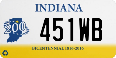 IN license plate 451WB