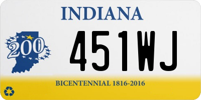 IN license plate 451WJ