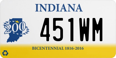 IN license plate 451WM
