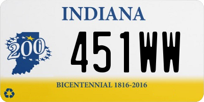 IN license plate 451WW