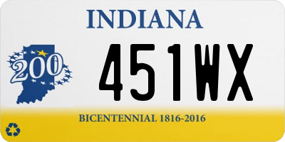 IN license plate 451WX