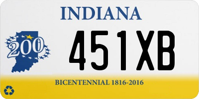 IN license plate 451XB