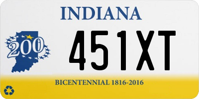 IN license plate 451XT