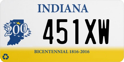 IN license plate 451XW