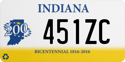 IN license plate 451ZC