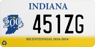 IN license plate 451ZG