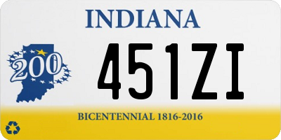 IN license plate 451ZI