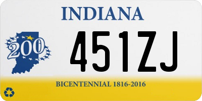 IN license plate 451ZJ