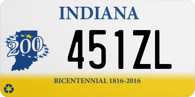 IN license plate 451ZL